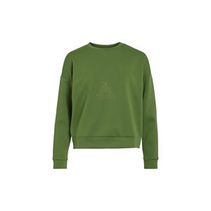Sweat-shirt à col rond pour femme personnalisé, décontracté, en molleton français, surdimensionné, avec des patchs usés, logo imprimé sur le devant, 100% coton - Product Image 6