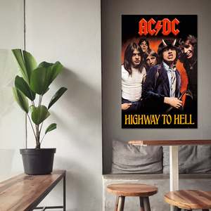 AC/DC Modern Style Canvas <b>Poster</b> Black <b>Frame</b> for Wall Use - Product Image 2