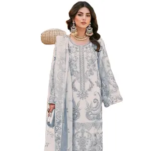 Designer Heavy Stone und Diamond Work Cut Arbeit Kurti mit Chudidaar für Hochzeit Salwar Anzug