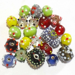Precio al por mayor Mix Lustre Chevron Beads Crystal Genre Plain Murano Lampwork Glass Beads - Product Image 3