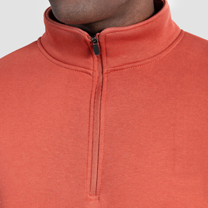 Wholesale Custom Oversized <b>Half</b>-<b>Zip</b> Fleece <b>Sweatshirt</b> for <b>Men</b> Embroidered Thermal Logo Transfer Printing 290Gsm Corded - Product Image 5