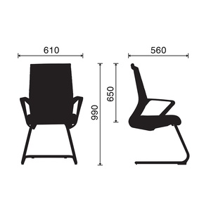 Chaise ergonomique à genouillères Fly-T03 BFGCQ005 avec accoudoirs fixes et dossier en maille pour salles de réunion - Product Image 2