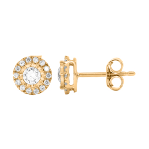 Lujo sostenible 1.00Ct Moissanite Push Back Stud Pendientes en 14K Oro amarillo sólido Venta al por mayor OEM - Product Image 5