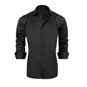 Camisa de Hombre de Poliéster/Algodón, Personalizada, Talla Grande, Estilo Formal, Manga Larga, Corte Entallado, Cómoda, Informal, de Verano, Satinada - Product Image 1