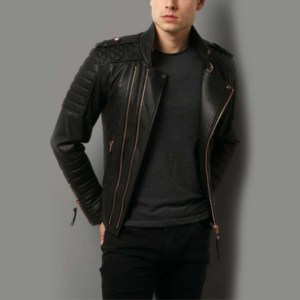 Blouson d'hiver en cuir pour homme, chaud et coupe-vent - Product Image 3