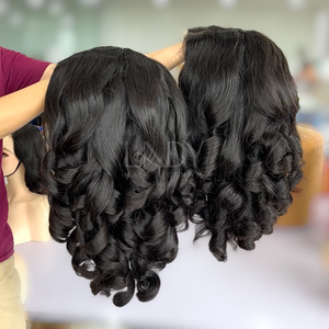 Perruques rebondissantes de haute qualité perruques sans colle de cheveux humains de couleur naturelle - Product Image 4