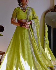 Colección 2024, ropa de fiesta de diseñador indio Readymade, Lehenga Choli Georgette con bordado, superventas, Modal de seda viscosa - Product Image 2