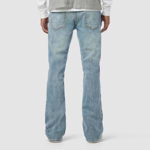 Jeans para hombre Sky Blue Kick Flare-Vaqueros acampanados de inspiración única con cintura alta, perfectos para atuendos casuales con estilo - Product Image 3