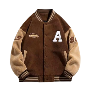 2025 hiver personnalisé en gros luxe épais polaire laine cuir basket-ball Letterman Varsity veste femmes et hommes - Product Image 3