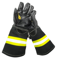 Gants de pompier en cuir de vachette noir, imperméables, respirants, résistants à la chaleur, épaisseur 12 oz, sans silicone, antidérapants