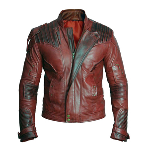 Wholesale Premium Fabric Genuine Leather Men's <b>Slim</b> <b>Fit</b> Biker <b>Jacket</b> Plus Size Waterproof Winter Fashion Outerwear OEM - Product Image 1