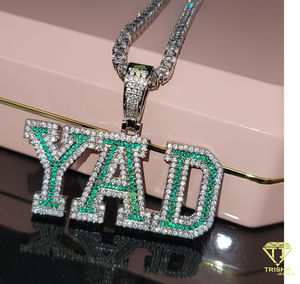 VVS Moissanite Diamonds <b>Personalized</b> Name Pendant with 925 Sterling Silver Hip Hop <b>Jewelry</b> - Product Image 5