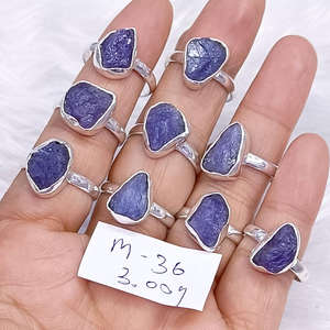 Anillos de Tanzanita en Bruto Hechos a Mano y Anillos de Plata 925 a Precio de Mayoreo y Joyería - Product Image 2