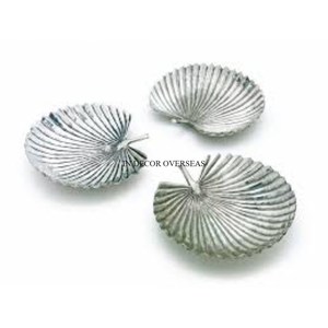 Feuille Designer Aluminium Coulé Argent Brillant Poli Métal Robuste Fait Centre De Table Plateau De Service Fournitures De Inde - Product Image 4