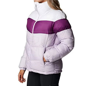 Veste matelassée pour femme avec logo personnalisé, respirante, imperméable, en nylon/polyester, à capuche, 320g, pour usage extérieur en hiver, tricotée - Product Image 6