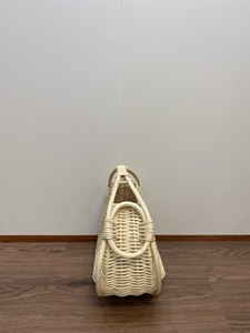 Handmade Hobo Summer Beach Bag <b>Wicker</b> <b>Basket</b> Fashion Rattan Bag Double <b>Handle</b> Featuring Feathers Tassel Bow Made Vietnam - Product Image 3