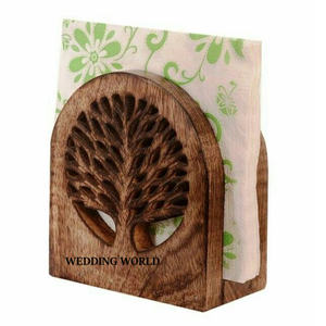 Porte-serviettes en acacia en bois forme carrée porte-mouchoirs faits à la main hôtel et Restaurant Ware porte-serviettes en bois fantaisie - Product Image 3