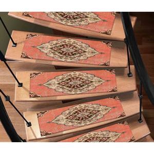 Printed Rug: Modern Oushak Design, Vibrant Orange and Green,Goblen - Product Image 2