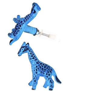Boutons de girafe en fonte bleue Poignées de tiroir d'armoires de cuisine de couleur bleue pour commode pour chambre et salon - Product Image 2