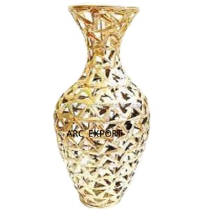 แจกันและกระถางทองเหลืองสีทองสำหรับตกแต่งโต๊ะแจกันดอกไม้ขนาดใหญ่สำหรับในร่มและกลางแจ้งดีไซน์แฟนซี - Product Image 1