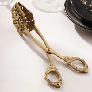Pince à pâtisserie en laiton, pince décorative pour servir les desserts, pour boulangerie, restaurant, buffet - Product Image 1