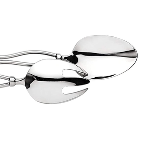 Wholesale Antique Wooden Handle Steel Serving <b>Cutlery</b> Salad Server Kitchen Tools Utensil Salad Server Spoon Set - Product Image 3