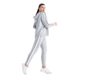 Chándal de algodón % de lana tecnológica para mujer 2024, ropa deportiva de Fitness de talla grande transpirable de dos piezas de secado rápido - Product Image 4