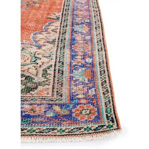 Alfombra Vintage de Lana 9x12 Roja y Naranja, Anudada a Mano, con Medallón, Rectangular, con Patrones de Rompecabezas y Patchwork, para Entrada, Pasillo y Sala de Estar - Product Image 4