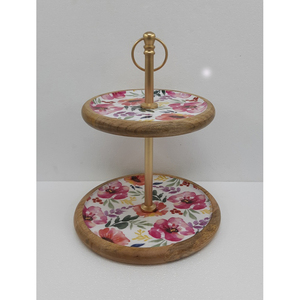 Stylish Design Wooden Round Shape <b>3</b> <b>Tier</b> <b>Cake</b> <b>Stand</b> Decal Enamel Finished for Wedding Birthday Party Display <b>Stand</b> Handmade - Product Image 6