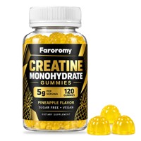 Gummies de créatine monohydrate OEM saveur ananas sans sucre, complément alimentaire végétalien