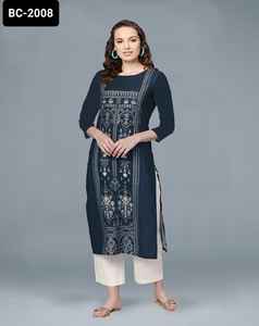 Estilo indio y pakistaní Precio bajo Besy Quality Kurtis para mujeres Diseñador Wndian Plazzo Girls Vestido tradicional indio - Product Image 5