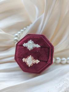 Banda minimalista de circonita cúbica de corte ovalado de Plata de Ley 925 sólida, chapado en oro rosa, banda de boda de compromiso para mujer y niña, venta al por mayor - Product Image 2