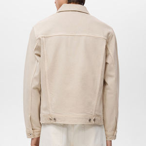 แจ็กเก็ตยีนส์แขนยาวเข้ารูปแบบลำลองของผู้ชายเสื้อแจ็กเก็ตยีนส์ขาดสไตล์สตรีทแจ็กเก็ตยีนส์สำหรับผู้ชายแบบกำหนดเอง2025 - Product Image 4