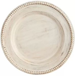 Plaques de chargeur en bois de mangue de luxe, plateau rond lavé blanc pour décoration de Table à manger Offre Spéciale - Product Image 2