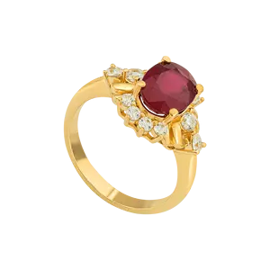 Mysterious beauty 18K solid gold jewelry ruby gemstone ring fine jewelry earrings for women made in PNJ Vietnam