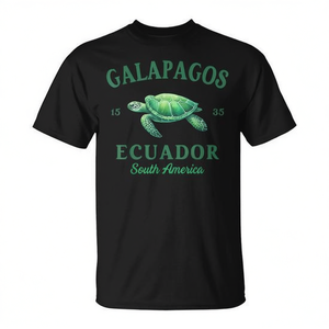 T-shirt da viaggio delle Isole Galapagos dell'Ecuador con tartaruga per uso promozionale - Product Image 2