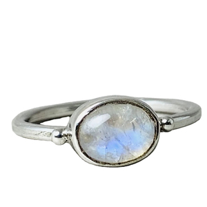 Minimalist Wholesale Solid 925 Sterling Silver Rainbow Moonstone <b>Ring</b> Cabochon <b>Ring</b> Natural Gemstone Jewelry Promise <b>Ring</b> - Product Image 1