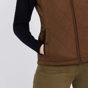 Gilet sans manches matelassé pour femme, logo personnalisé, hiver, coupe ajustée, col montant, coupe-vent, respirant - Product Image 6