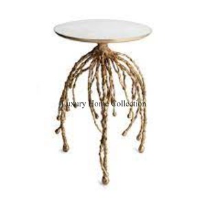 Cadre en métal de haute qualité de couleur dorée ou support rond personnalisé Top Tables basses disponibles du fabricant indien - Product Image 2