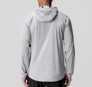 OEM personalizado ligero estiramiento Softshell impermeable tejido deportes correr entrenamiento nylon chaqueta cortavientos para hombres - Product Image 2