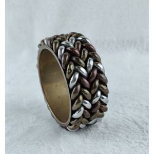Brazalete ancho de diseñador floral de latón puro 100% hecho a mano, brazalete ajustable, Regalo para mamá - Product Image 4