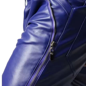 Pantalon décontracté en cuir et toile avec poches, confortable, pour homme, élastique, mi-lourd, coupe droite, imperméable, anti-plis - Product Image 6