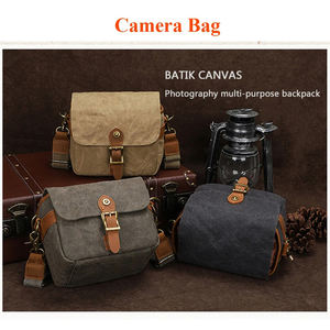 Sac d'appareil photo à bandoulière unique en toile pour objectif DSLR SLR Cross Body Sling étui Photo en cuir LCCB-0025B - Product Image 2