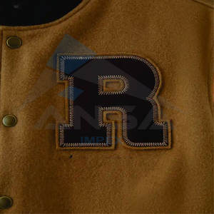 Men's College Letterman Jacket Custom Logo Baseball Design Wholesale Outdoor Streetwear Plus Size Custom Logo Red <b>Canvas</b> Fabric - Product Image 3