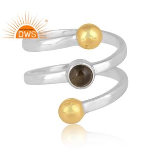Latest Handmade Design Fine Sterling Silver Natural Gold Sheen <b>Obsidian</b> Gemstone Twisted Ring <b>Jewelry</b> Manufacturer - Product Image 3