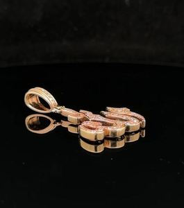 Pendentif Allah en argent sterling plaqué or avec moissanite taille princesse, style hip-hop - Product Image 4