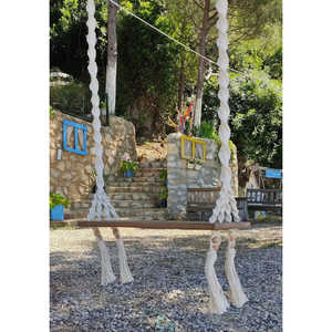 Balançoire d'arbre en macramé pour adultes, décoration de mariage intérieure et extérieure, cadeau, mobilier d'extérieur durable en métal pour jardin - Product Image 1