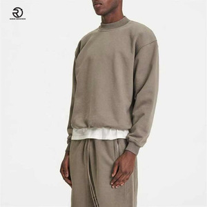 Sweat-shirt à col rond 100% coton pour homme, poids lourd, avec logo personnalisé et col montant, pour la saison d'automne - Product Image 5