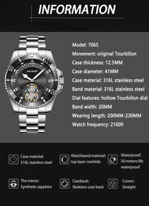 Montre mécanique tourbillon 7065 au design classique, montre de luxe pour homme, fabricant certifié - Product Image 6