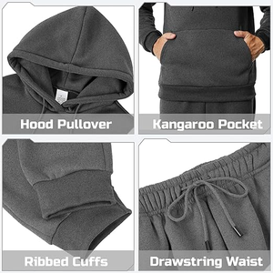 Men Tracksuits Piece Casual Long Sleeve Sweatsuits Athletic Hoodie and Sweatpants Set <b>Jogging</b> <b>Suit</b> - Product Image 4